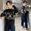 Suéteres de Otoño e Invierno para Niños, Ropa de Invierno de Dibujos Animados para Niños Grandes, Tops de Punto Grueso, Camisetas Térmicas de Cuello Medio, Modernos