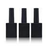 Fábrica direta 15ml preto quadrado escuro esmalte garrafa tampa de unha escova esmalte escuro frasco de vidro