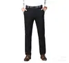 Nuevos Pantalones Casuales de Negocios para Hombre Otoño e Invierno Cintura Alta Elásticos Largos Pantalones Negros de Pierna Recta Pantalones de Hombre Caballero de Negocios