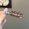 Pinza de Pato con Perlas y Pedrería para Mujer, Pinza para Fijar Flequillos Laterales y Cabello Suelto, Elegante y Suave Accesorio para el Cabello para Fiestas y el Uso Diario