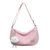 Bolsa de bolinho de massa nova de outono de 2024, bolsa transversal feminina, bolsa de ombro de grande capacidade, bolsa escolar para estudantes universitários, bolsa casual rômbica
