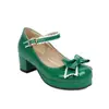 Nuevos Zapatos de Mujer Mary Jane de Tacón Alto para Primavera/Verano 2026 Dulces Simples con Lazo Punta Redonda Color Sólido Tacón Grueso