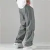 2026 Ropa de Verano para Hombre de Comercio Exterior, Pantalones Casuales Elegantes de Color Sólido con Cordón, Pantalones Largos Rayados Versátiles para el Trabajo, En Stock