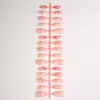 30 Piezas de Uñas Portátiles de Almendra Transfronterizas Boutique Uñas Postizas Perla con Ondas de Agua Francesas Estéreo 3D con Flor de Pegamento