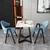 Mesa y sillas de reunión de estilo nórdico, moda italiana, lujo ligero; mesa de recepción y negociación de negocios de alta gama, mesa de ocio para patio
