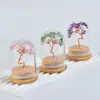 Cubierta de vidrio de cristal natural árbol de citrino árbol de la fortuna árbol de la vida decoración cubierta de vidrio diy adornos de árbol de la fortuna