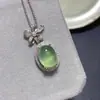 Colgante de Piedra de Uva Natural, Cristal Fluorescente Tipo Hielo, Plata Fina 925 Limpia con Incrustaciones Finas, Piedra Principal 10*13mm