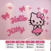Adesivos de Parede Gato KT Acrílico 3D para Meninas Quarto Infantil Cabeceira Adesivos de Desenho Animado Quarto de Princesa Pintura Decorativa
