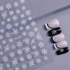 Pegatinas de uñas con copos de nieve navideños, transfronterizas, japonesas, láser, plateadas, blancas, de invierno, huecas, con forma de copo de nieve, joyería