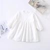 Vestido Infantil Coreano 2025 Primavera e Outono Vestido de Renda para Meninas Estilo Coreano Vestido de Princesa Infantil de Manga Comprida Vestido Infantil da Moda