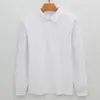 Camisa polo de algodón de lujo Sorona con cuello pegado sin costuras, estilo business casual, sin arrugas, de manga larga para hombre
