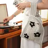 Bolsa de punto portátil de dibujos animados al por mayor, bolso de mano simple personalizado, bolso de punto tipo Ins para niñas