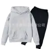 Conjunto de Moletom com Forro de Lã para Meninos e Meninas Outono e Inverno Conjunto de Duas Peças com Capuz Calça de Moletom de Manga Longa para Crianças