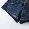Shorts Vaqueros de Cintura Baja con Dos Botones para Levantar Glúteos, Estilo Hot Girl Sexy, Moda Verano Nuevo, Ajuste Delgado, Casual, Hot Pants para Mujeres