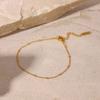Tobillera de cadena de cuentas finas chapada en oro de 18 quilates, nueva moda popular transfronteriza, tobillera, joyería de moda, acero inoxidable, tobillera para mujer