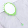 Novo espelho oval DIY, espelho pequeno fofo com contas criativas, compacto e portátil, espelho de maquiagem com cabo multicolorido de alta definição
