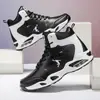 Zapatillas de Baloncesto Prácticas Transfronterizas para Hombre Superficie de Cuero Estilo Cuatro Estaciones Estudiante Deportivas Antideslizantes Resistentes al Desgaste Amortiguadoras Zapatillas de Baloncesto de Caña Alta Zapatillas para Correr