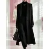 Otoño/Invierno 2026 Ropa Femenina Transfronteriza Nueva Europea y Americana Amazon Abrigo de Lana Dragón y Fénix con Cuello de Traje Abrigo Largo de Lana