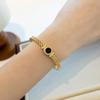 Pulseira de aço titânio para corpo inteiro que não desbota, estilo INS europeu e americano, luxo leve, extremamente simples, pulseira de aço inoxidável madrepérola transfronteiriça, joia