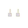 Brincos de Poliedro Irregular com Diamante Quadrado Branco, Exquisitos, Compactos, Quadrados Simples de Zircônia, Brincos Versáteis para Mulheres