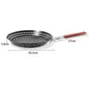 Utensílios de cozinha para churrasco de piquenique ao ar livre frigideira antiaderente redonda dobrável para churrasco cesta de queima oca antiaderente conjunto portátil