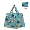 Bolsa de proteção ambiental de desenho animado feminina portátil para compras de supermercado fofa japonesa dobrável à prova d'água leve grande capacidade para compras de supermercado