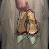 Sandalias de Punta para Mujer 2024, Tacones de Aguja, Zapatos de Tacón Alto Estilo Francés para Mujer con Bolso de Lazo, Nuevo Temperamento Sexy