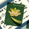 Marcador de Libro Artístico y Exquisito de Flor de Rosa, Tarjeta Artesanal de Grabado Exquisito de Metal, Marcador de Lectura de Latón, Premio para Estudiantes