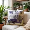 Funda de almohada con estampado de primavera Amazon Transfronterizo Camión con estampado de corona Juego de fundas para cojines de sofá Funda de cojín para dormitorio