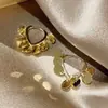 Diseño de Moda Simple Sentido Geométrico Pieza Redonda Borla Hebilla de Oreja Distintivo Moderno Celebridad de Internet Pendientes Elegantes Pendientes para Fans de Artistas Mujeres