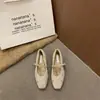 Zapatos Mary Jane de lana con punta cuadrada y escote bajo, forrados de felpa, cálidos y que aumentan la altura, versátiles para ir al trabajo, con adornos de pedrería y forro de algodón esponjoso, para mujer