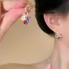 "Candy Arco-Íris" Brincos Coloridos de Miçangas para Mulheres, Estilo Dopamina de Verão, Brincos Únicos e de Luxo Leve de Alta Qualidade