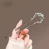 Horquilla China en Forma de U Súper de Hada, Nueva Horquilla Doble de Perlas en Forma de U Estilo Chino, Accesorio para el Cabello Hanfu Estilo Antiguo, Horquilla Simple y de Alta Gama para Mujeres
