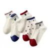 Calcetines Lindos Estilo Japonés de Gato Cerezo para Mujer, Delgados de Malla Transpirable para Primavera y Verano, Algodón Bordado Cortos, Bajos Antideslizantes Tipo Barco