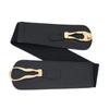 Cinturón de Moda Europeo y Americano para Mujer Decorativo Exterior Chaqueta de Plumas Sello de Cintura Negro Cinturón Elástico de Cintura Cinturón Ancho Decorativo