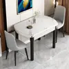 Mesa de Comedor Extensible de Piedra Sinterizada y Sillas de Lujo Ligero para Hogar Apartamentos Pequeños Mesa Redonda Convertible Madera Maciza 2025 Nueva Mesa de Comedor