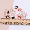 Accesorios para el cabello DIY, gota de aceite, accesorios de metal, colgante de amor, pulsera, colgante, corazón hueco, estrella de cinco puntas