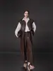 Chaleco Chaqueta de Cuero con Bolsillos Grandes Estilo Europeo y Americano para Mujer, Versátil y de Alta Gama, Chaleco de Piel de Oveja de Corte Holgado, Modelo Nuevo para Tallas Pequeñas