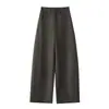 Pantalones casuales de moda de cintura alta para mujer, nuevo estilo otoño 2026, holgados, adelgazantes, con caída, versátiles, con un diseño único, pantalones de luna creciente