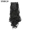 Atacado Transfronteiriço Extensões de Cabelo Clip-In Europeias e Americanas Conjunto de 12 Peças Cabelo Longo Cacheado Onda Grande Fibra Sintética Conjunto de Extensões de Cabelo Femininas