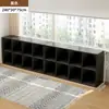 Gabinete de ocho compartimentos, gabinete negro, librero de pared, gabinete de almacenamiento, mesita de noche, gabinete de almacenamiento para el dormitorio