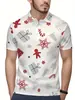 Camiseta tipo polo informal de manga corta para hombre, corte holgado, serie de Santa Claus navideña más vendida transfronteriza, estampado digital 3D