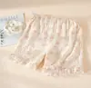 Pantalones de Dormir de Algodón Puro para Maternidad, Estilo Veraniego Delgado, de Cintura Alta, Pantalones con Soporte Ajustable para el Vientre, Shorts de Gasa de Doble Capa, No Aprietan el Vientre, Se Pueden Usar Afuera