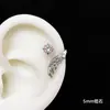 Clavo de Hueso de Oreja de Acero de Titanio con Alas de Ángel de Espacio Zirconia Diseño de Nicho Femenino Hermoso Borde Clavos de Hueso de Oreja Pendientes