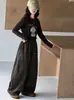 Conjunto de Camiseta de Manga Larga con Cuello Redondo para Niñas Primavera y Otoño, Conjunto de Dos Piezas para Niñas Mayores Otoño Holgado Casual Estampado de Leopardo Pantalones de Pierna Ancha