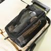 Bolsa de cosméticos de malha de grande capacidade, bolsa transparente simples para artigos de higiene pessoal, bolsa de cosméticos, bolsa de viagem para artigos de higiene pessoal