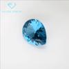Espinela azul marino poco profunda 108# en forma de pera, cristal desnudo, piedra sintética en forma de gota, espinela azul marino poco profunda 108