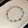 Pulsera de flor redonda con cierre de circonita, lujo ligero, alta gama, pulsera exquisita con un diseño elegante, versátil y a la moda, venta al por mayor