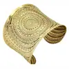 Pulseras Metálicas Anchas Transfronterizas, Brazaletes Extravagantes para el Brazo, Accesorios para la Muñeca, Accesorios de Danza de Dunhuang, Pulseras Abiertas de Estilo Étnico, Venta Directa Étnica Dai
