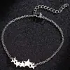 Nueva Moda Acero Inoxidable Corte Estrella de Cinco Puntas Colgante Ins Simple Pulsera Ajustable para Mujeres